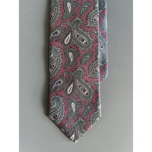 G. B. Harb & Son 100% Silk Necktie Purple Blue Paisley Pattern Italy